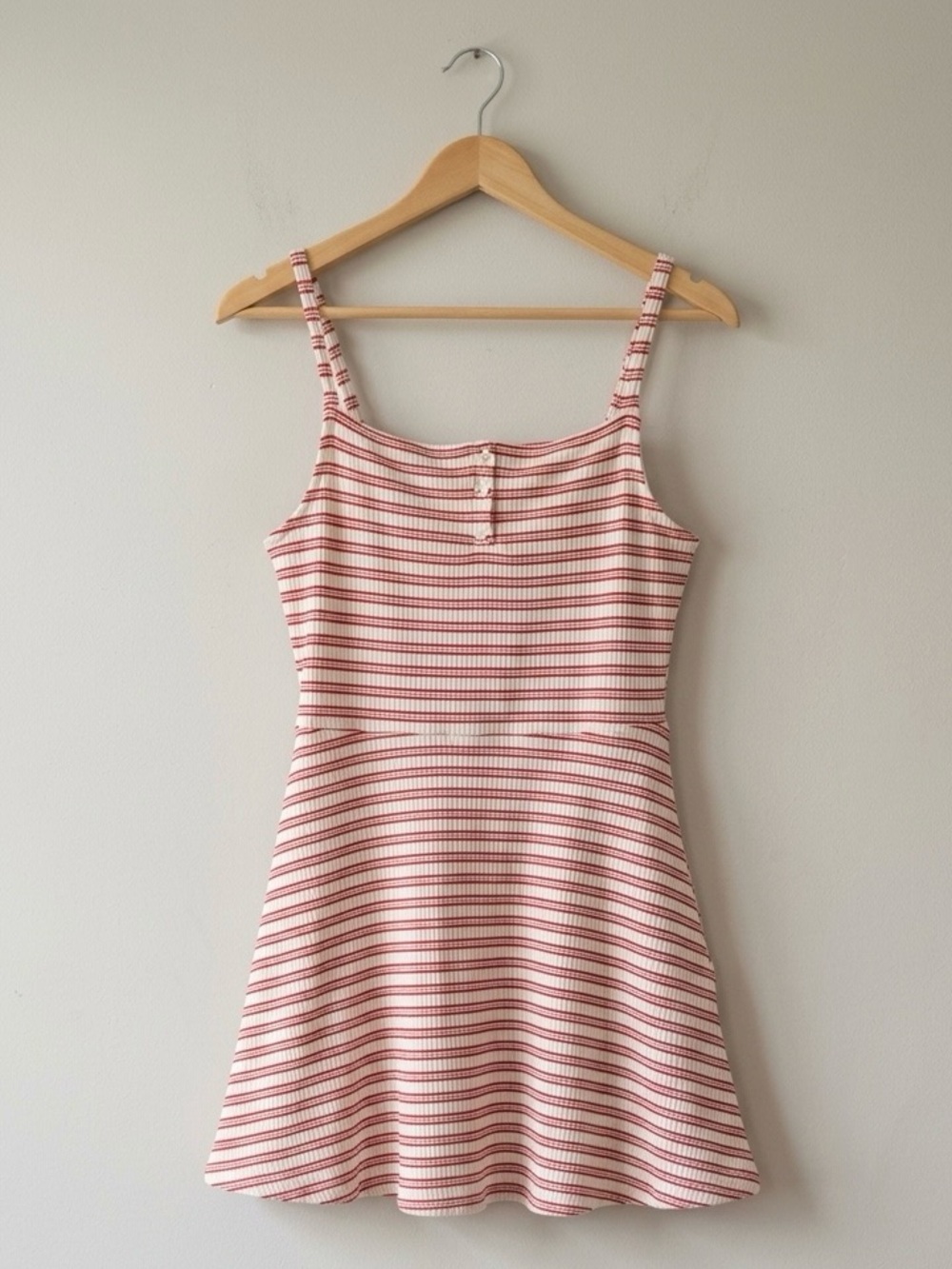 Zara girls White and Red Striped Ribbed Tank Skater Dress - back to school